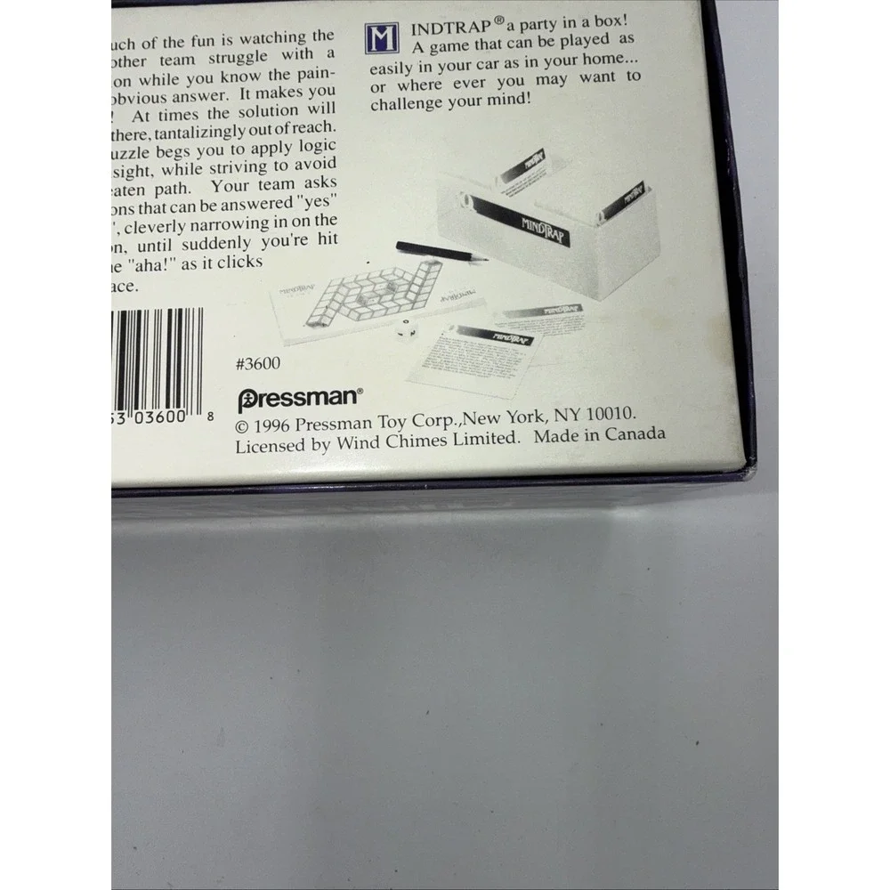 Mindtrap Board Game 1996 Pressman Puzzles Mysteries Open Complete‎